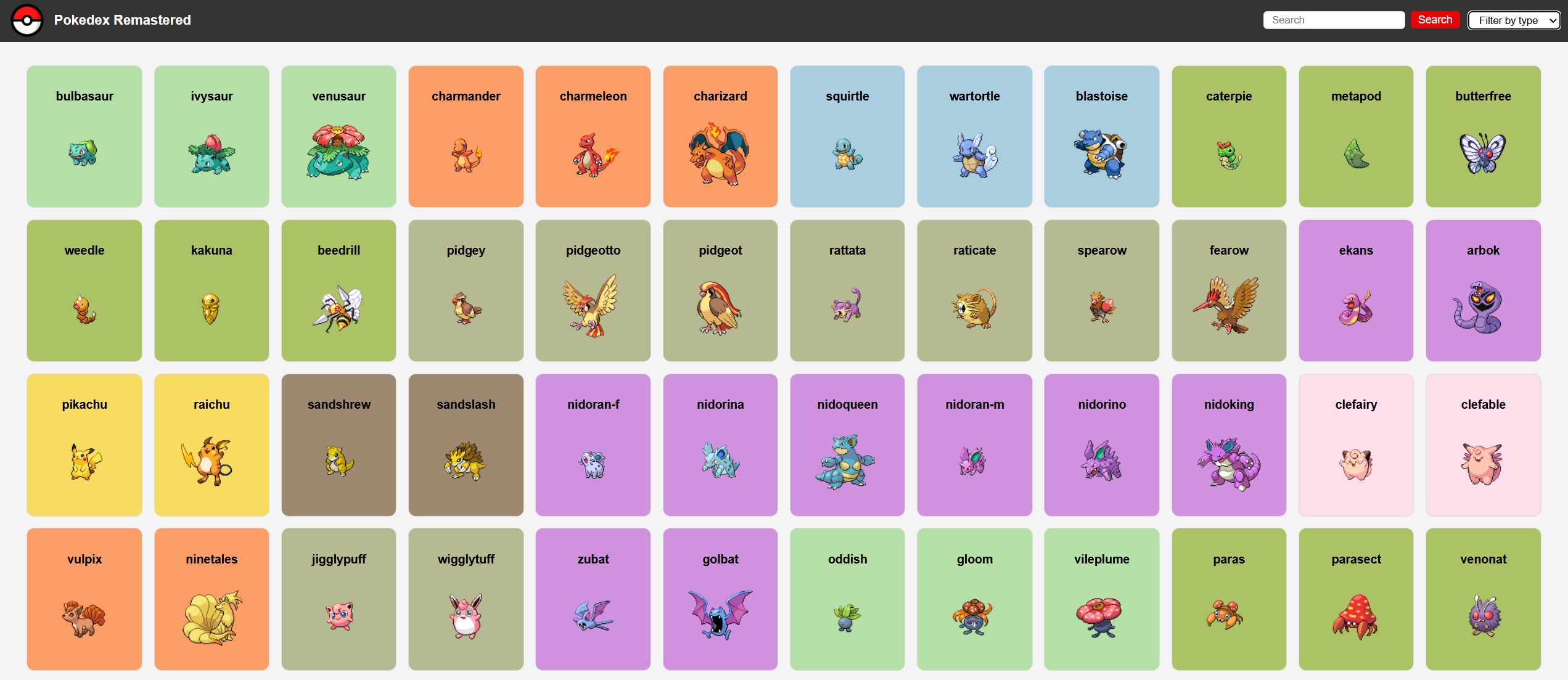 Pokedex project